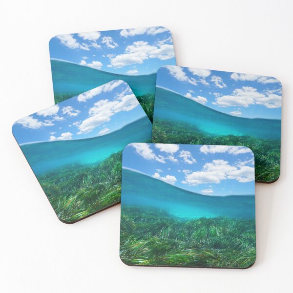 Item preview, Seagrass underwater sea and blue sky with cloud designed and sold by Seaphotoart.