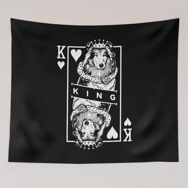 Item preview, Rough Collie King Of Hearts Funny Dog Playing Card Pop Art designed and sold by GrandeDuc.
