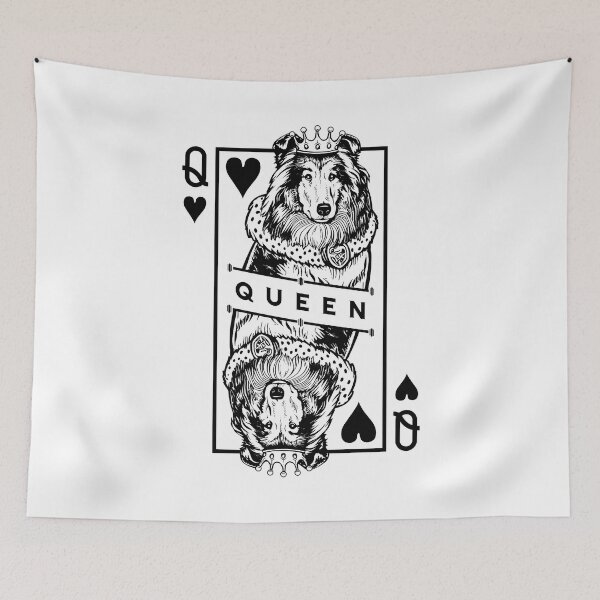 Item preview, Rough Collie Queen Of Hearts Funny Dog Playing Card Pop Art designed and sold by GrandeDuc.