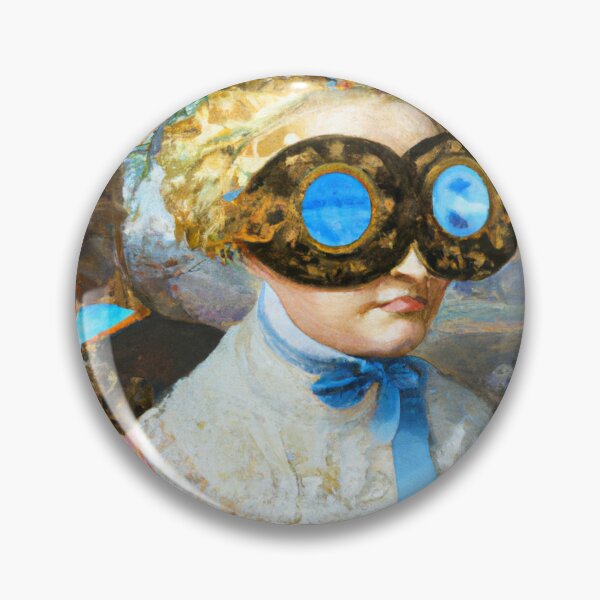 Item preview, Unusual Altered Steampunk Portrait Painting with Goggles ( Steampunk ) designed and sold by RadRococo.
