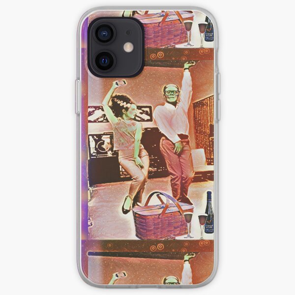 Frankenstein and his Bride rock the evening away iPhone Soft Case