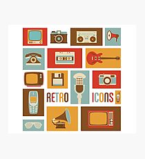 Retro Icons Photographic Print