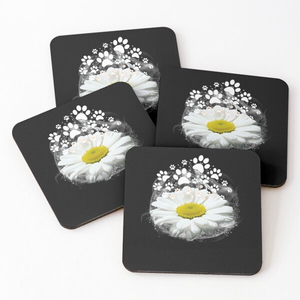Item preview, Dog Paw Print Of White Daisy Flowers designed and sold by saymanerikata.