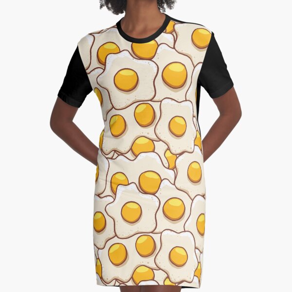 Fried Eggs Background Seamless 2 Graphic T-Shirt Dress