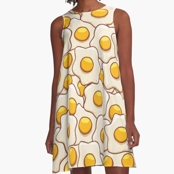 Fried Eggs Background Seamless 2 A-Line Dress