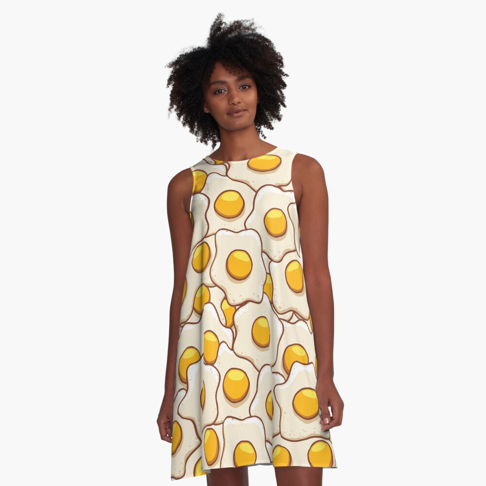 Fried Eggs Background Seamless 2 A-Line Dress