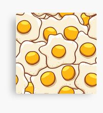 Fried Eggs Background Seamless 2 Canvas Print