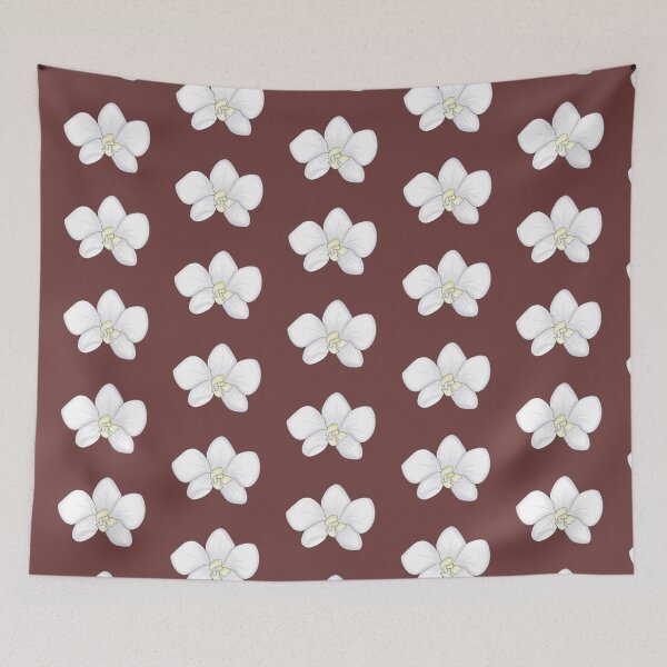 Item preview, White Orchid Flower- Flower Background  designed and sold by Karen Ekdahl.