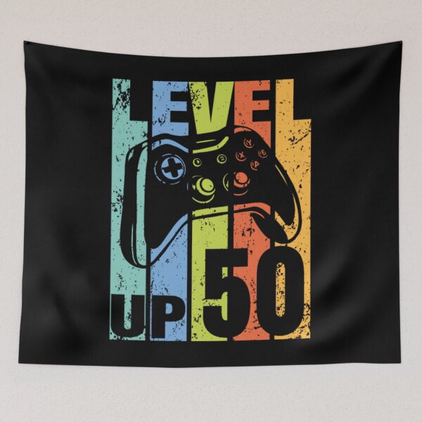 Artikelvorschau, Gamer Level up 50 als Geschenk zum 50. Geburtstag entworfen und verkauft von hayallcascoes.