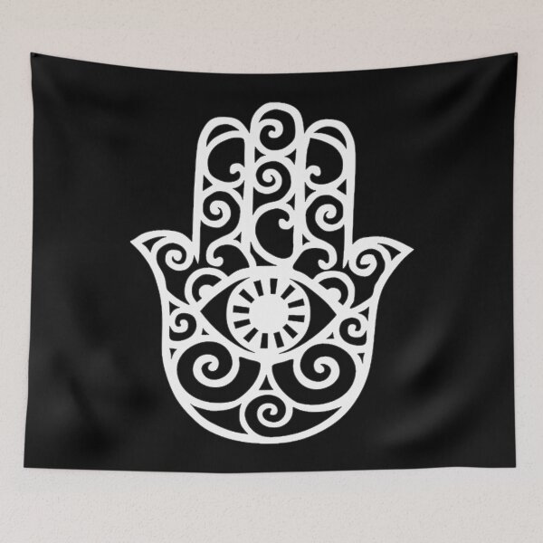 Item preview, White and Black Hamsa Hand Drawing designed and sold by Summer-Winter.
