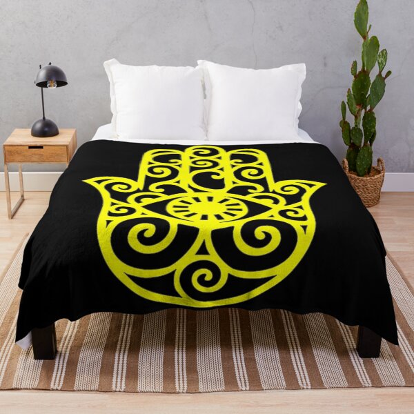 Item preview, Yellow and Black Hamsa Hand Drawing designed and sold by Summer-Winter.