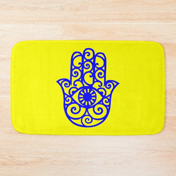 Item preview, Blue and Yellow Hamsa Hand Drawing designed and sold by Summer-Winter.