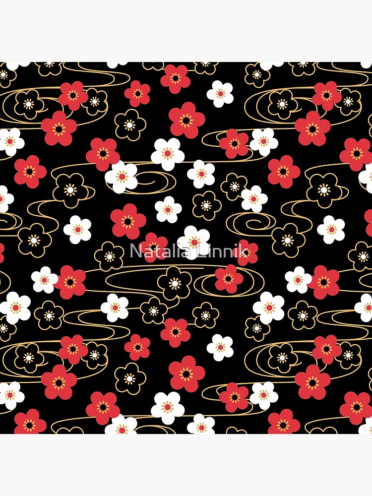 Japanese Black Sakura Cherry Blossom Flowers by chibibikun