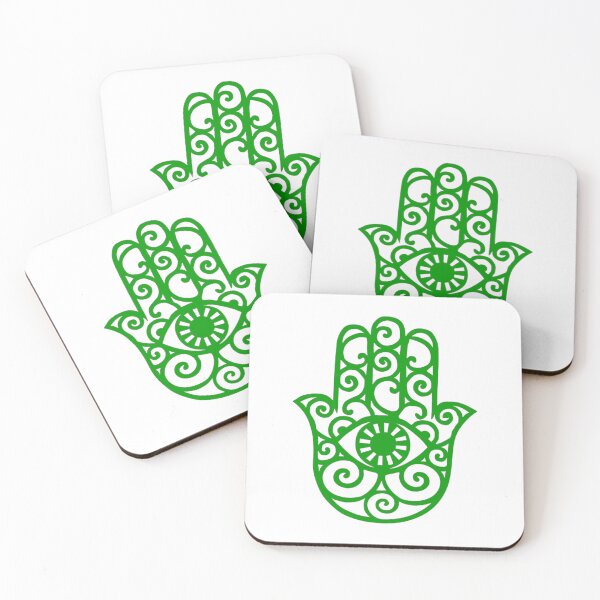 Item preview, Green and White Hamsa Hand Drawing designed and sold by Summer-Winter.