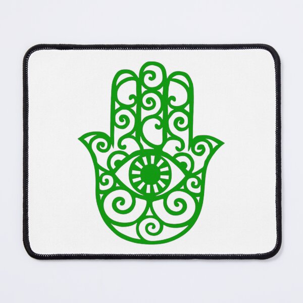 Item preview, Green and White Hamsa Hand Drawing designed and sold by Summer-Winter.