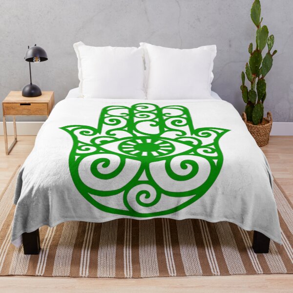 Item preview, Green and White Hamsa Hand Drawing designed and sold by Summer-Winter.