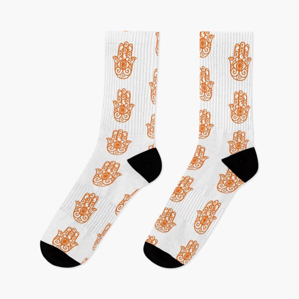 Item preview, Orange and White Hamsa Hand Drawing designed and sold by Summer-Winter.