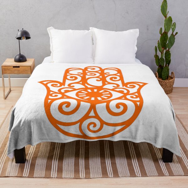 Item preview, Orange and White Hamsa Hand Drawing designed and sold by Summer-Winter.