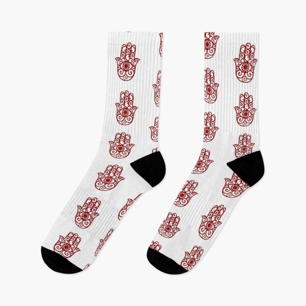 Item preview, Burgundy and White Hamsa Hand Drawing designed and sold by Summer-Winter.