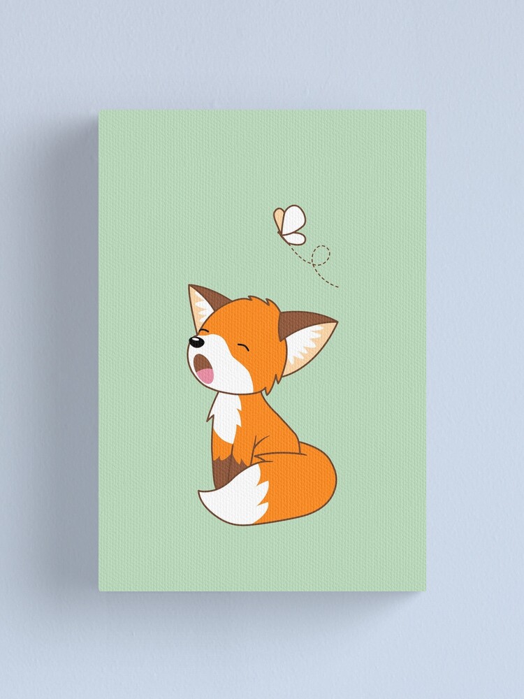 Impression Sur Toile Mignon Petit Renard Endormi Par Chibibikun Redbubble