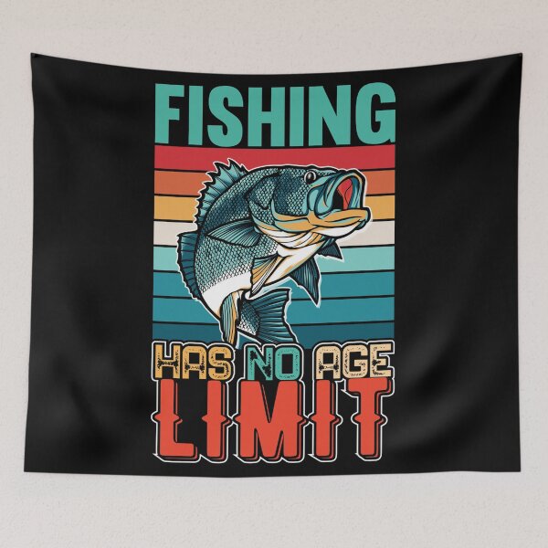 Item preview, Fishing Has No Age Limit Art Design Draw Street Art Text Phrase Quote designed and sold by BK-Fishing.