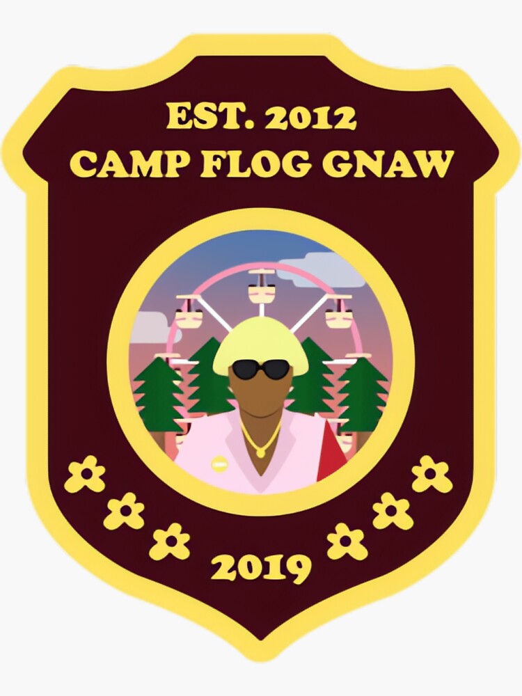 "Camp Flog Gnaw 2019 Badge " Sticker for Sale by reapercahab Redbubble