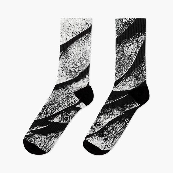 Item preview, Textured black-white leaves pattern designed and sold by AppleElf.
