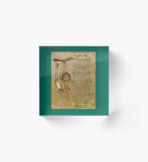 Bloque acrílico "Live Your Life" de Chief Tecumseh dream catcher