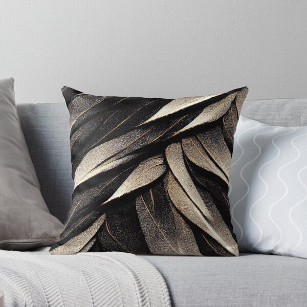 Item preview, Textured black-gold leaves pattern designed and sold by AppleElf.