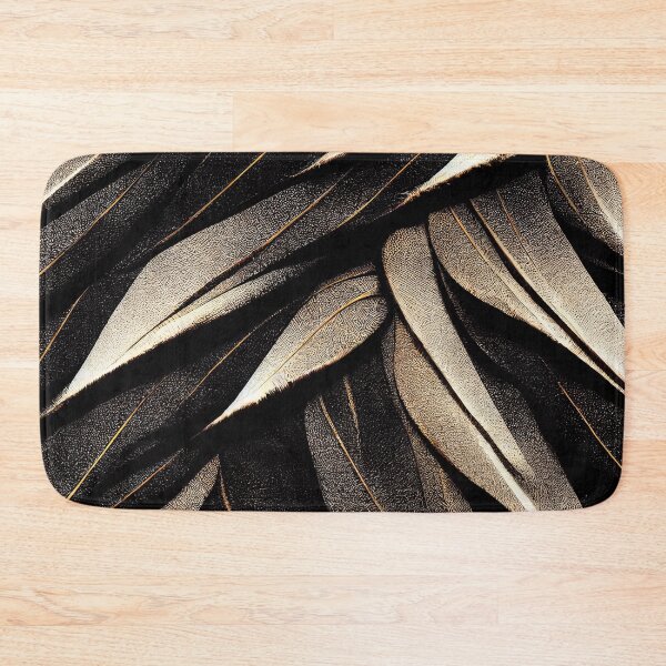 Item preview, Textured black-gold leaves pattern designed and sold by AppleElf.