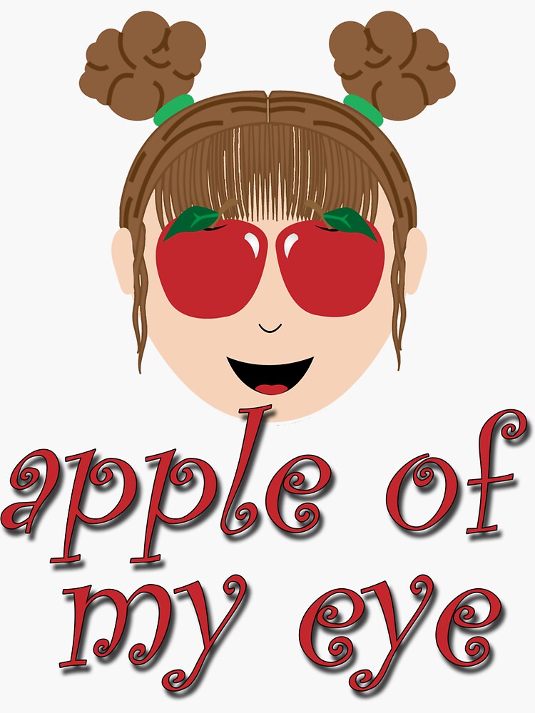"Funny Apple of My Eye" Sticker for Sale by Redbubble