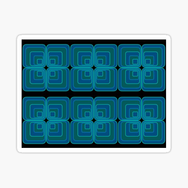 Panton Four Square Blue And Green Sticker