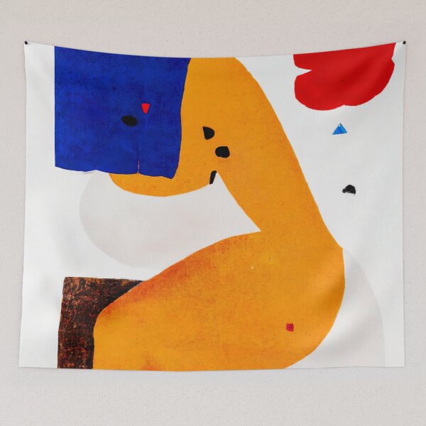 Item preview, Feminine Shapes - Modern Abstract Painting - Orange, Red and Blue on White designed and sold by Inomaly Art.