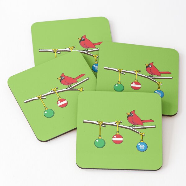 Item preview, Red Cardinal on Christmas Bare Branch designed and sold by BirdAtWork.