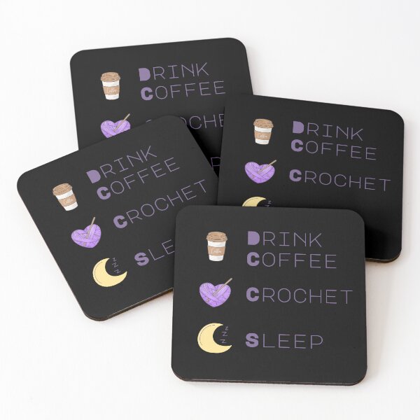 Item preview, Drink Coffee, Crochet, Sleep designed and sold by WonkeyCreations.