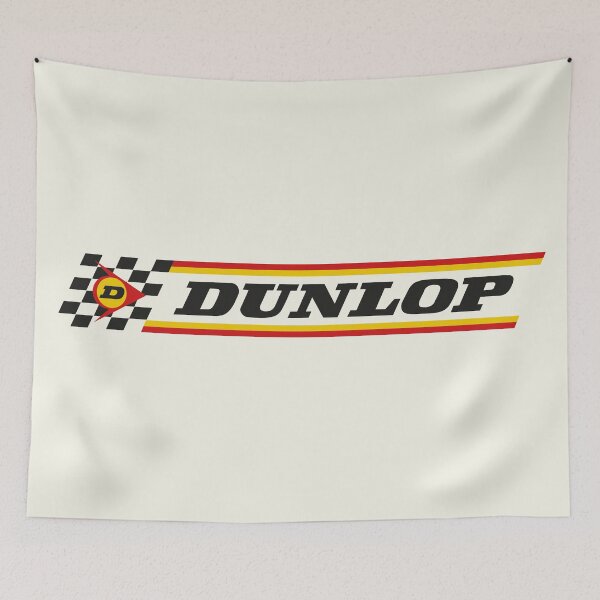 Item preview, Vintage Dunlop racing banner and sticker art for light backgrounds designed and sold by Hecksploitation.