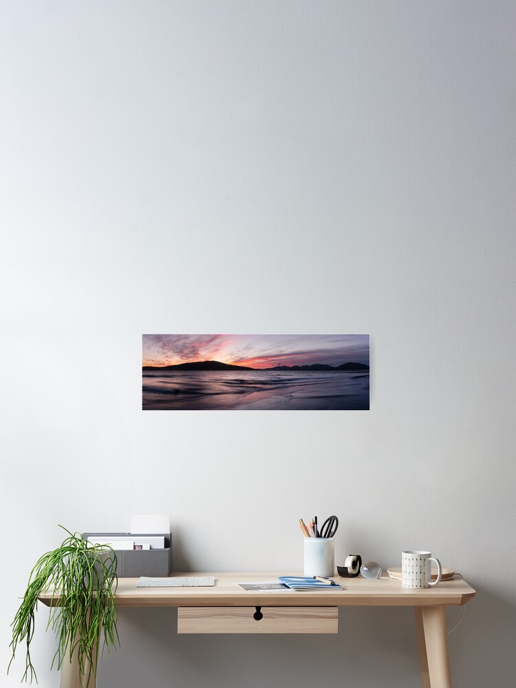 Thumbnail 2 von 3, Poster, Luskenture beach Sunset Isle of Harris Outer Hebrides Scotland designt und verkauft von panoverse.