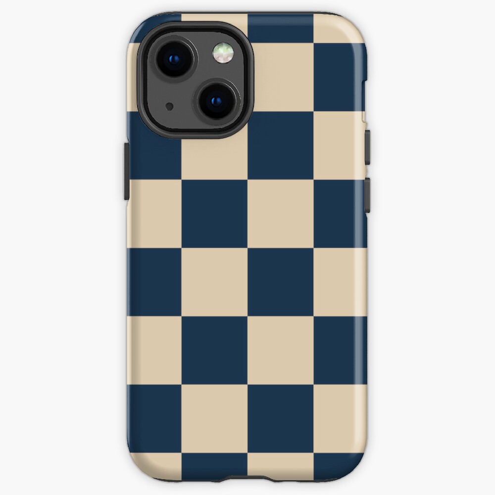 Checkerboard Check Checkered Pattern in Mushroom Beige and Cream iPhone Case  by Kierkegaard Design Studio