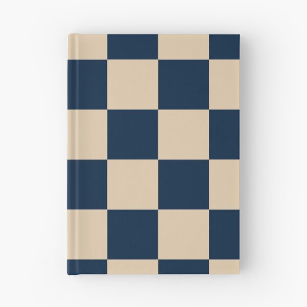 Item preview, Checkerboard Check Geometric Checked Pattern in Dark Mid Century Blue and Beige designed and sold by kierkegaard.