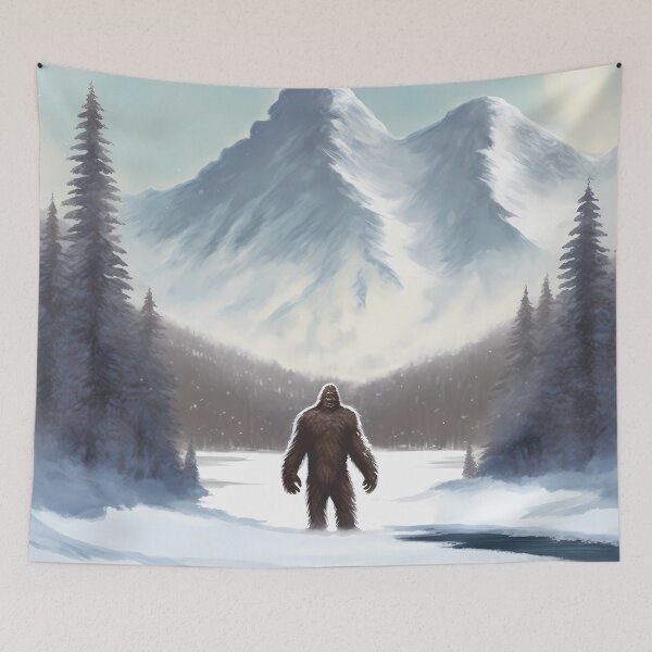Item preview, Bigfoot in the snow with mountains designed and sold by PM-Artistic.