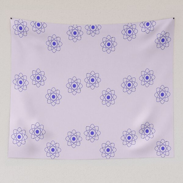 Item preview, Blue atoms on purple designed and sold by tetibright.