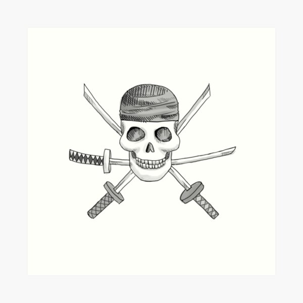 Realistisches Jolly Roger Roronoa Zoro Kunstdruck Von Tinyforests Redbubble