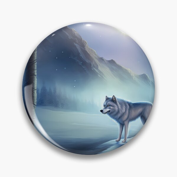Item preview, Ice wolf in the winter landscape version 2 designed and sold by PM-Artistic.