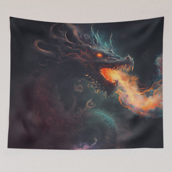 Item preview, Dark fantasy fire breathing dragon designed and sold by PM-Artistic.