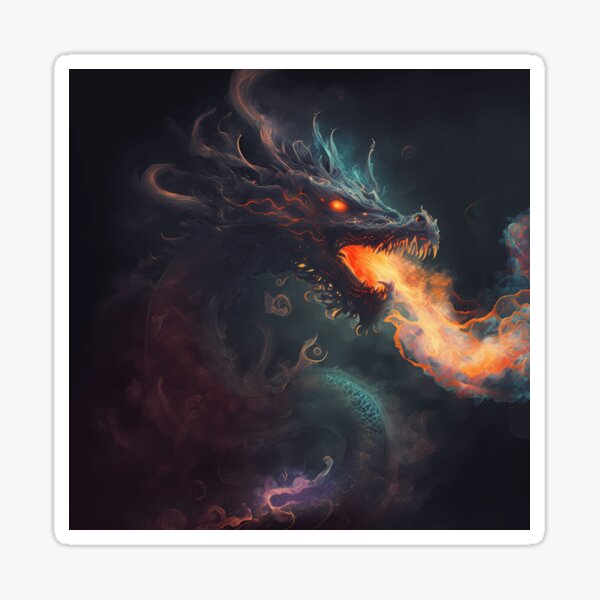 Artikel-Vorschau von Dunkle Fantasie feuerspeiender Drache, designt und verkauft von PM-Artistic.