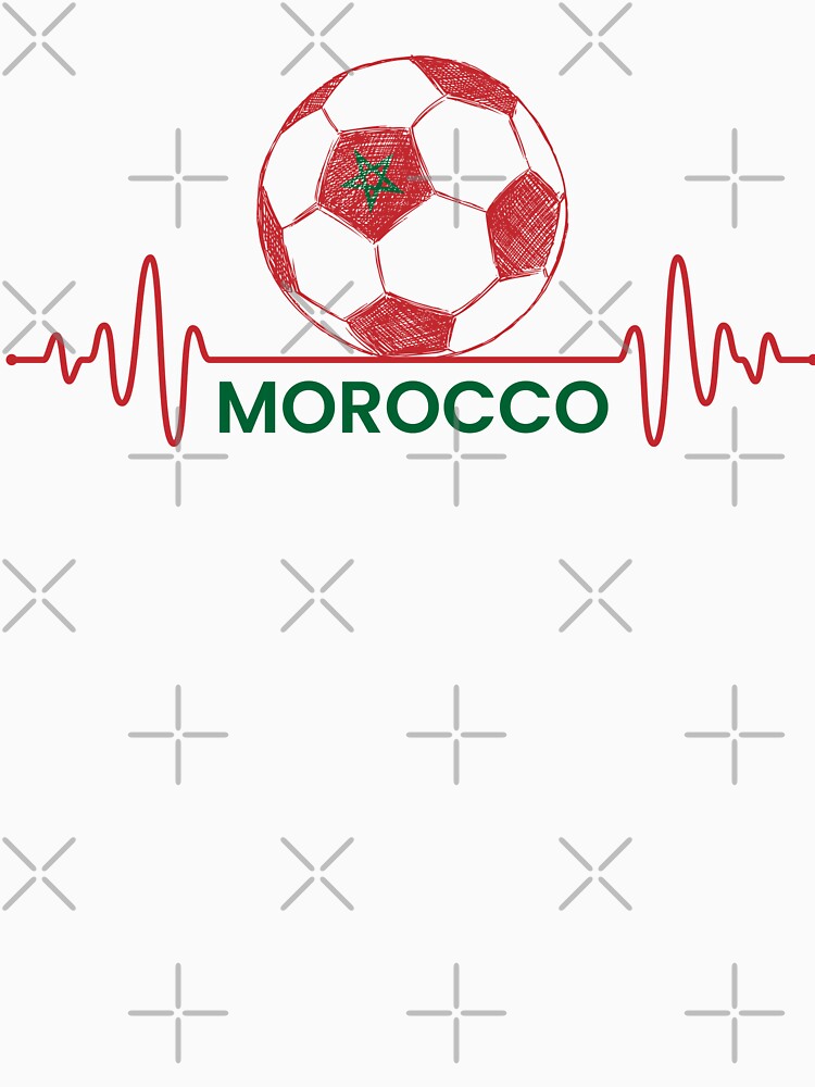 Discover Morocco Flag Soccer Ball Heartbeat Essential T-Shirt
