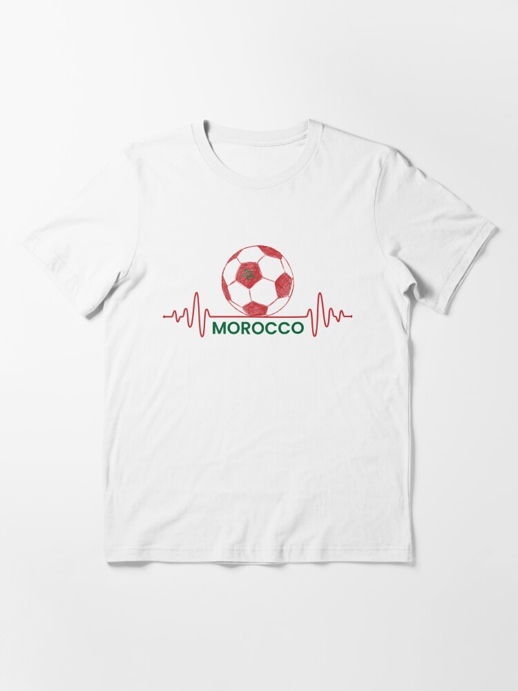 Discover Morocco Flag Soccer Ball Heartbeat Essential T-Shirt