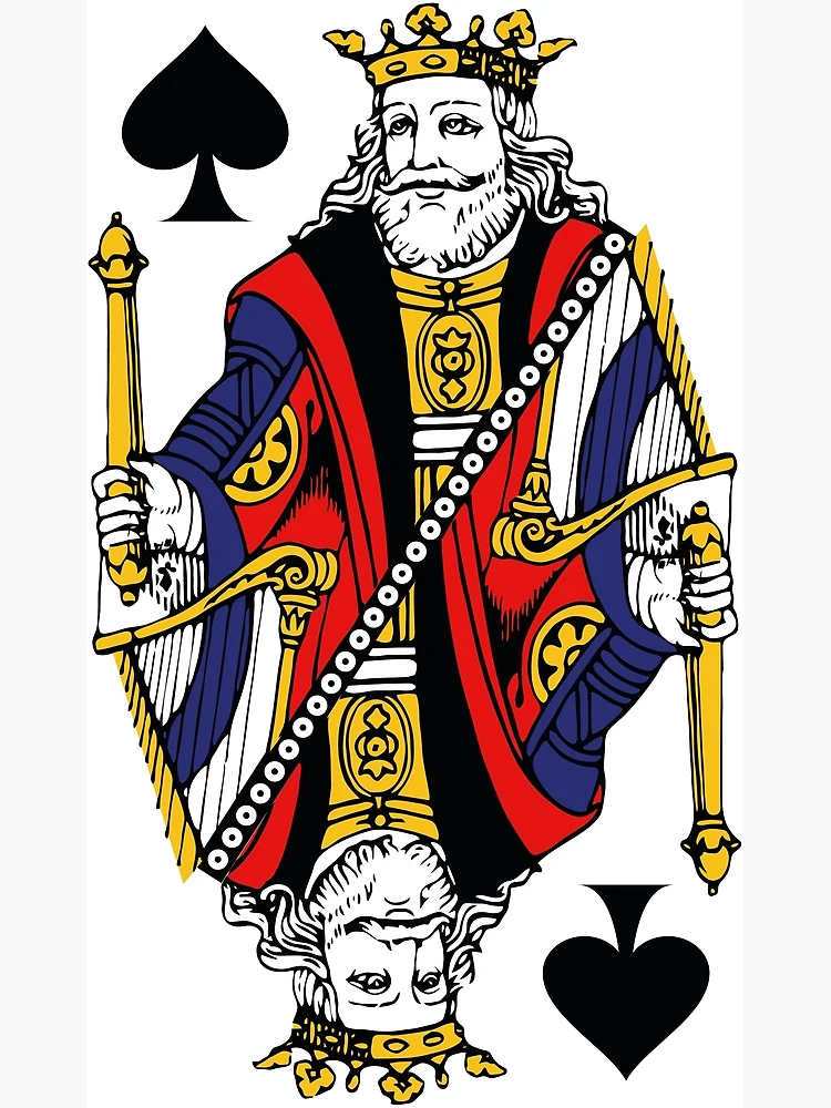 Blank Playing Card King Spades Greeting Card