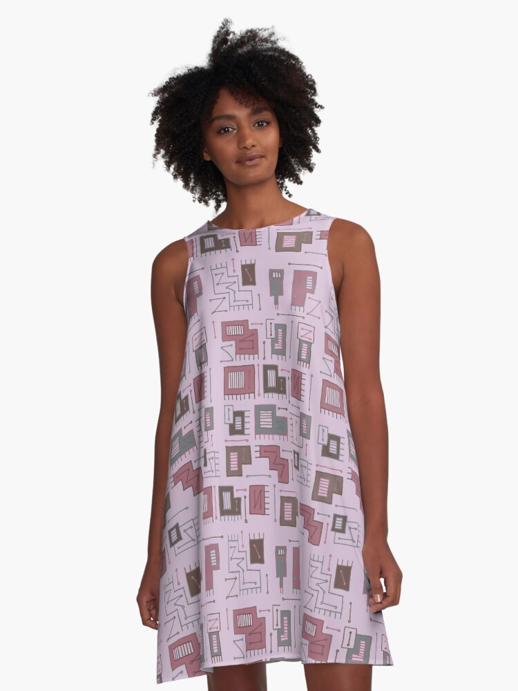 Thumbnail 1 of 4, A-Line Dress, Prudish Computer Games designed and sold by LilyBurgess.