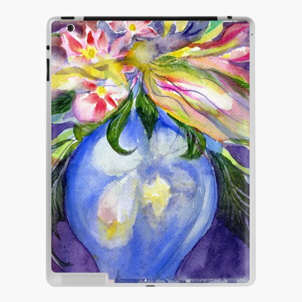 Blue Vase wildflowers iPad Skin